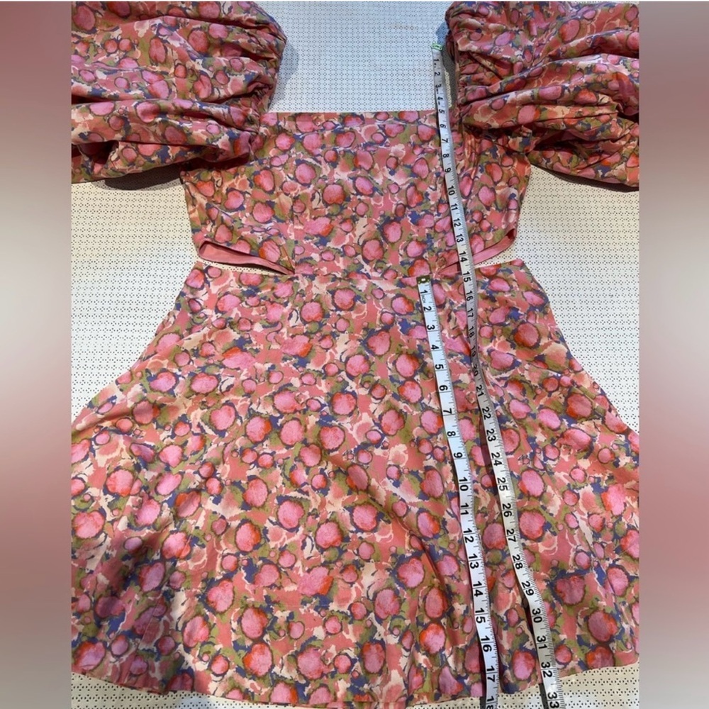 Aureta by Anthropologie Ada Mini Floral Puff Sleeve Dress Size L - Picture 7 of 14